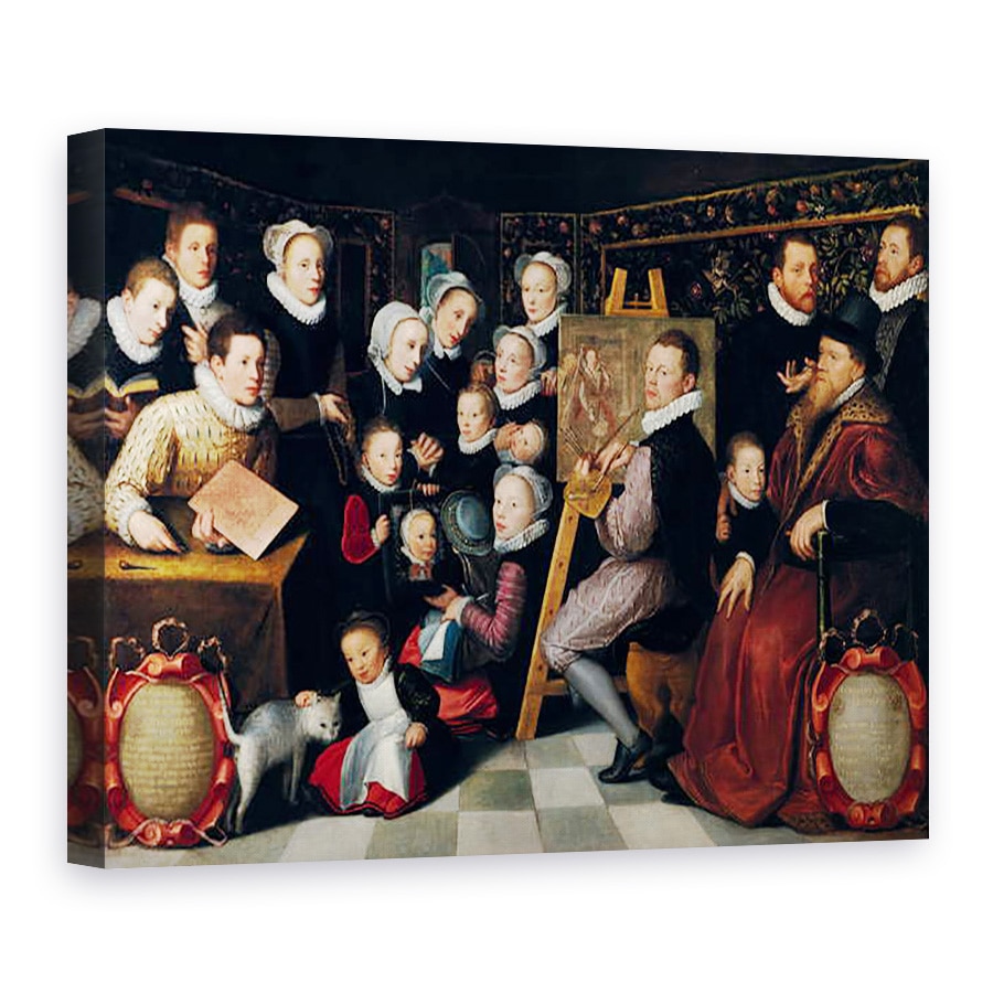 Tablou canvas - Otto van Veen - Pictura artistului, inconjurat de familia sa, 75 x 100 cm