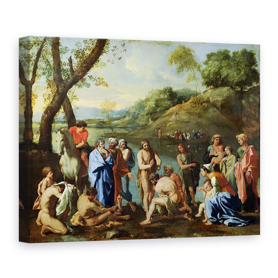 Tablou canvas - Nicolas Poussin - Sfantul Ioan Botezul Poporului, 75 x 100 cm