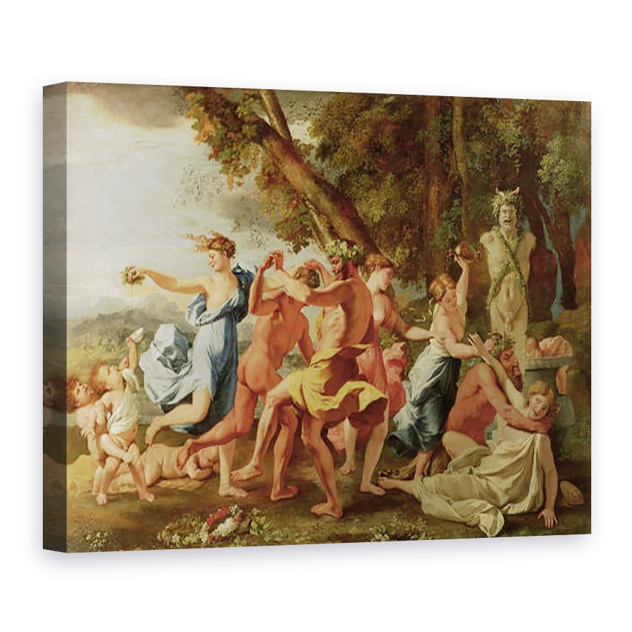 Tablou canvas - Nicolas Poussin - Bacchanal inainte de un Herm, 60 x 80 cm