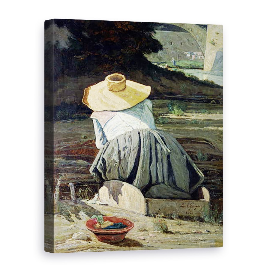 Tablou canvas - Paul Camille Guigou - Spalatoare langa rau, 75 x 100 cm