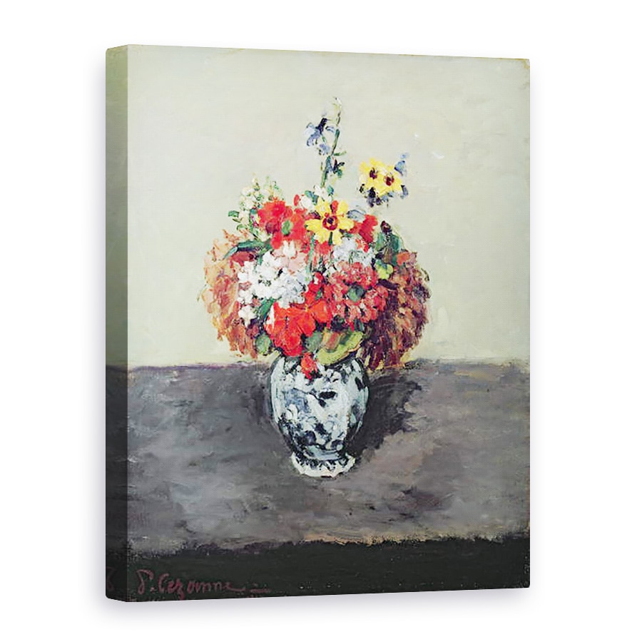 Tablou canvas - Paul Cezanne - Flori intr-o vaza Delft, 75 x 100 cm