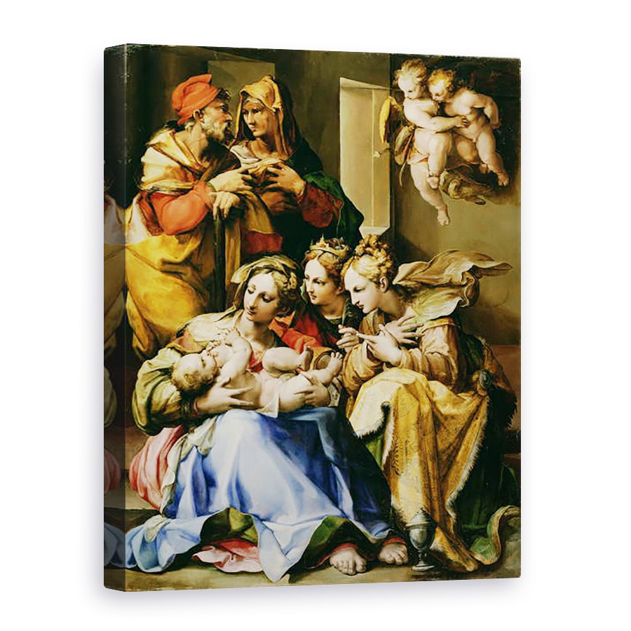 Tablou canvas - Nosadella - Sfanta Familie cu Sfintii Anne, Ecaterina de Alexandria si Maria Magdalena, 75 x 100 cm