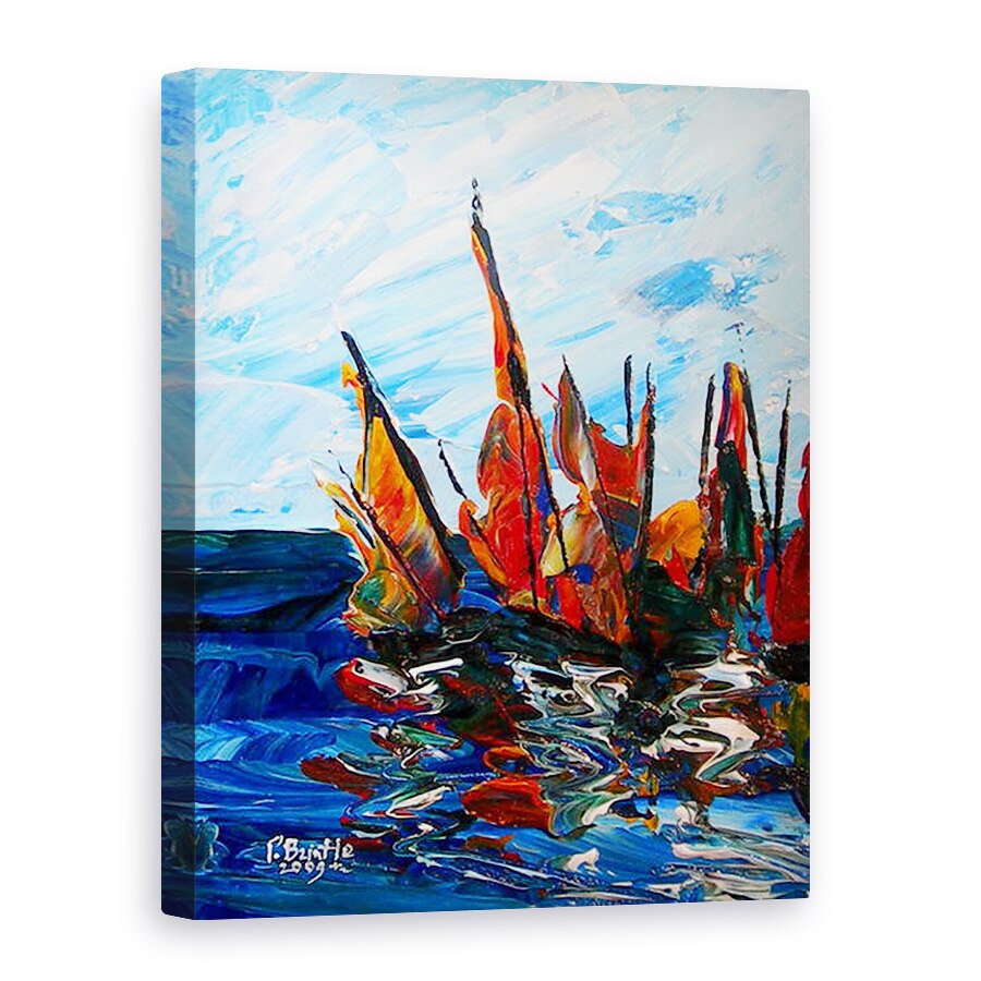 Tablou canvas - Patricia Brintle - Voiliers au port a bainet, 75 x 100 cm