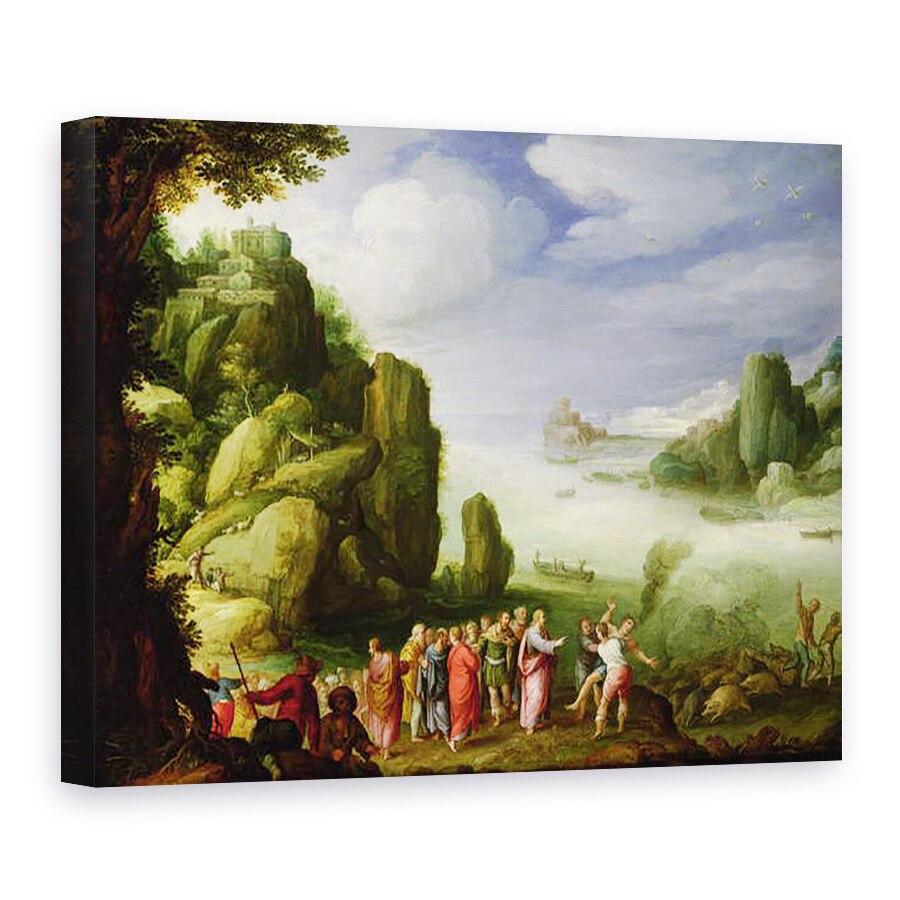 Tablou canvas - Paul Brill - Hristos Vindecarea celor posedati de Gerasa, 60 x 80 cm