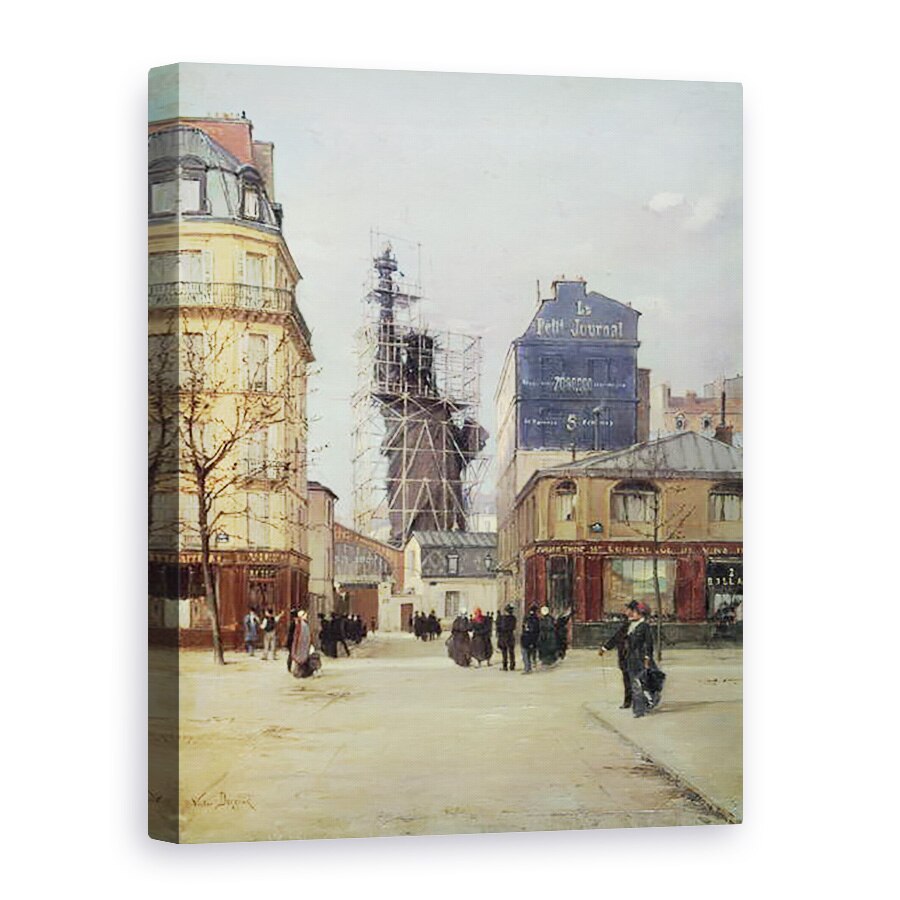 Tablou canvas - Paul Joseph Victor Dargaud - Statuia Libertatii, de Bartholdi, in atelierul turnatoriei Gayet, Rue de Chazelles, inainte de plecarea ei spre New York, 50 x 70 cm