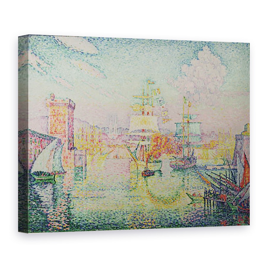 Tablou canvas - Paul Signac - Intrarea in portul Marsilia, 50 x 70 cm