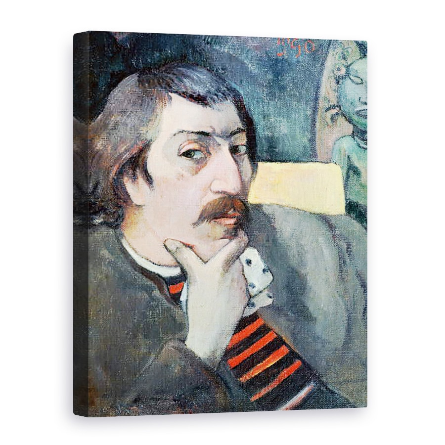Tablou canvas - Paul Gauguin - Portretul Artistului cu Idolul, 60 x 80 cm