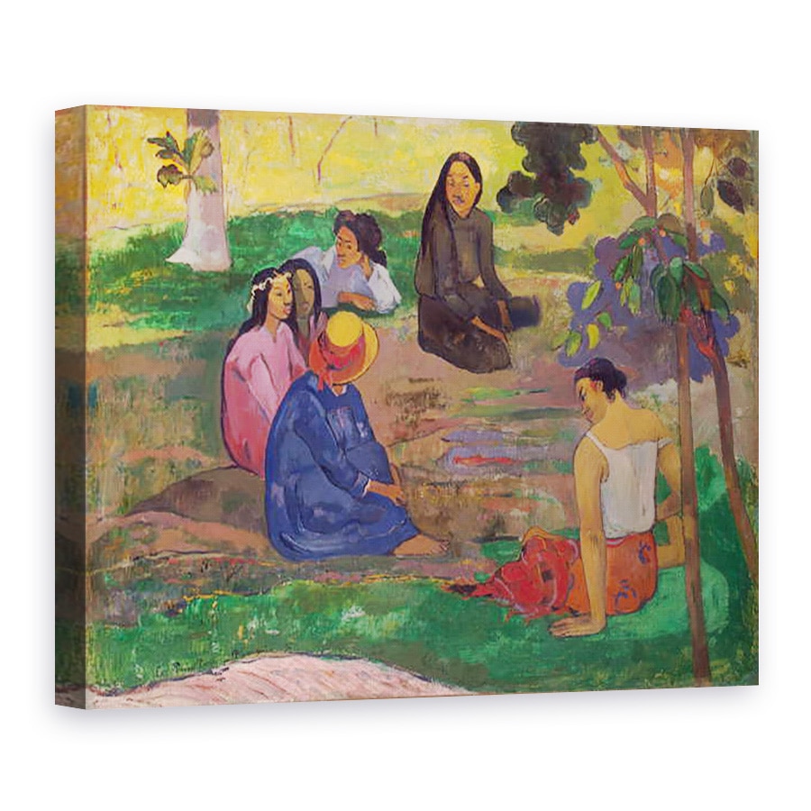 Tablou canvas - Paul Gauguin - Les Parau Parau barfe, sau Conversatie, 60 x 80 cm