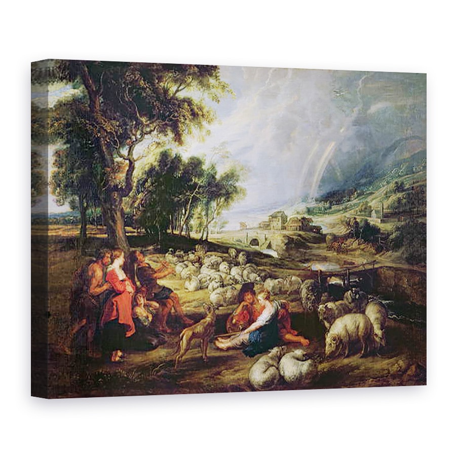 Tablou canvas - Peter Paul Rubens - Peisaj cu curcubeu, 60 x 80 cm