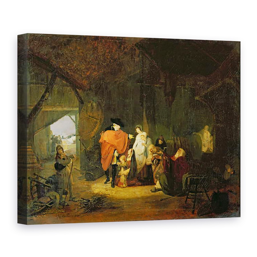 Tablou canvas - Philibert-Louis Debucourt - Bunatatea lui Ludovic al XVI-lea 1754-93 in timpul iernii din 1784, 60 x 80 cm