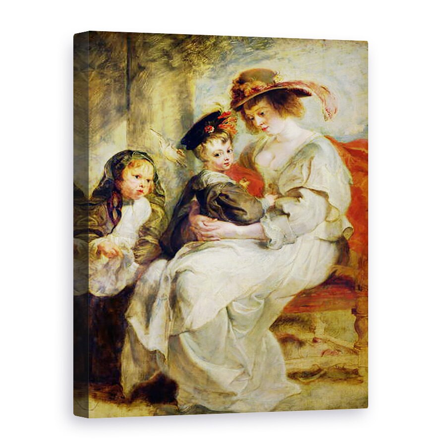 Tablou canvas - Peter Paul Rubens - Helene Fourment 1614-73 cu doi dintre copiii ei, Claire-Jeanne si Francois, 60 x 80 cm