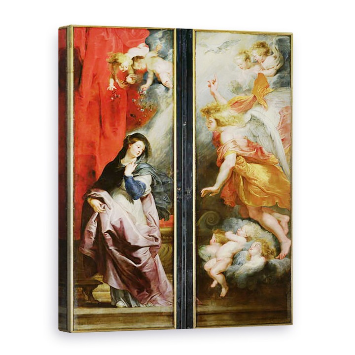 Tablou canvas - Peter Paul Rubens - Buna Vestire, de la inversul Triptic al Martiriului Sfantului stefan, 50 x 70 cm