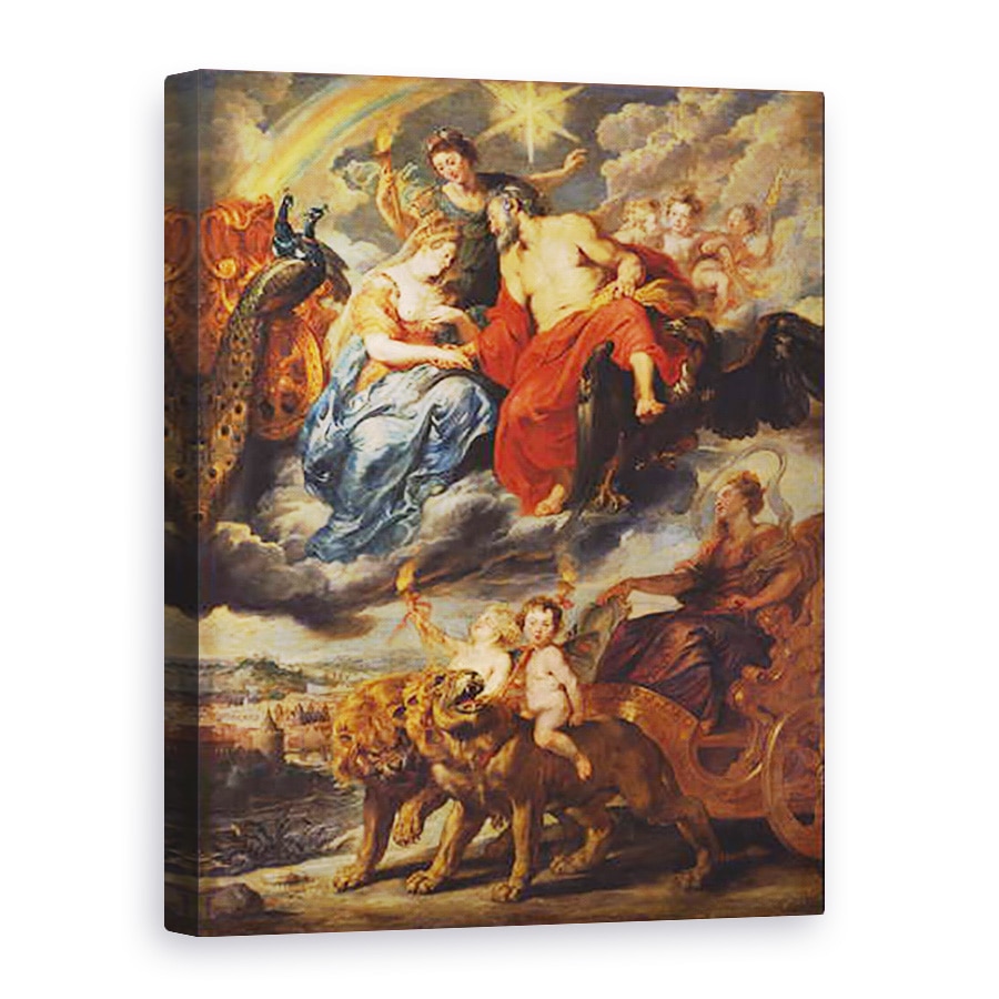 Tablou canvas - Peter Paul Rubens - Ciclul Medici, intalnirea lui Henri al IV-lea 1553-1610 si a Mariei de Medici 1573-1642 la Lyon in 9 septembrie 1600, 60 x 80 cm