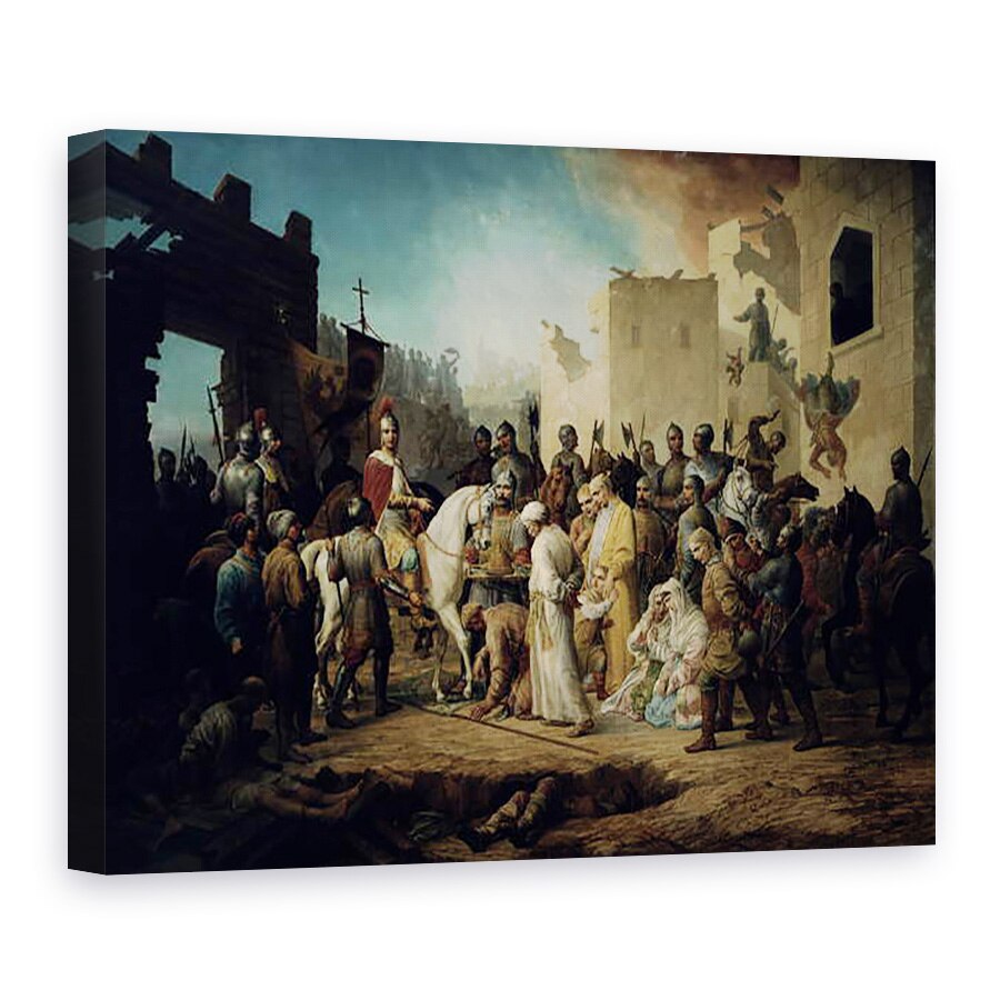 Tablou canvas - Petr Mikhailovich Shamshin - tarul Ivan al IV-lea cucerirea Kazanului in 1552, 60 x 80 cm