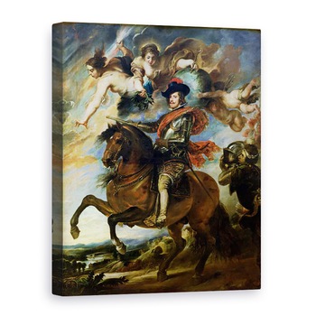 Tablou canvas - Peter Paul Rubens - Portret ecvestru al regelui Filip al IV-lea al Spaniei 1605-65 c.1645, 75 x 100 cm Tablou canvas - Peter Paul Rubens - Portret ecvestru al regelui Filip al IV-lea al Spaniei 1605-65 c.1645, 75 x 100 cm