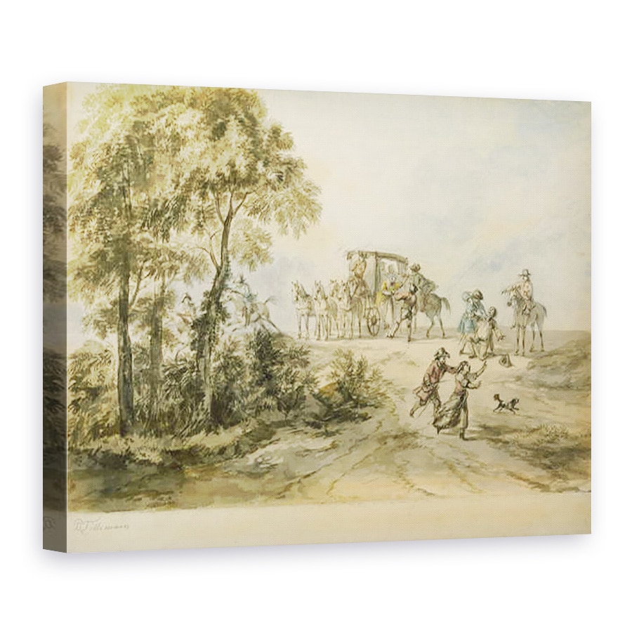 Tablou canvas - Peter Tillemans - Antrenor si Highwayman, 60 x 80 cm