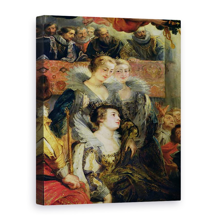 Tablou canvas - Peter Paul Rubens - Ciclul Medici, incoronarea Mariei de Medici 1573-1642 la St. Denis, 13 mai 1610, detaliu al Printeselor Guemenee si Conti, 60 x 80 cm