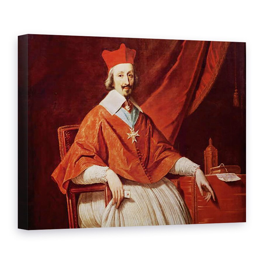 Tablou canvas - Philippe de Champaigne - Cardinalul din Richelieu 1585 - 1642, prelat francez si om de stat detaliu al partii superioare a corpului, 75 x 100 cm