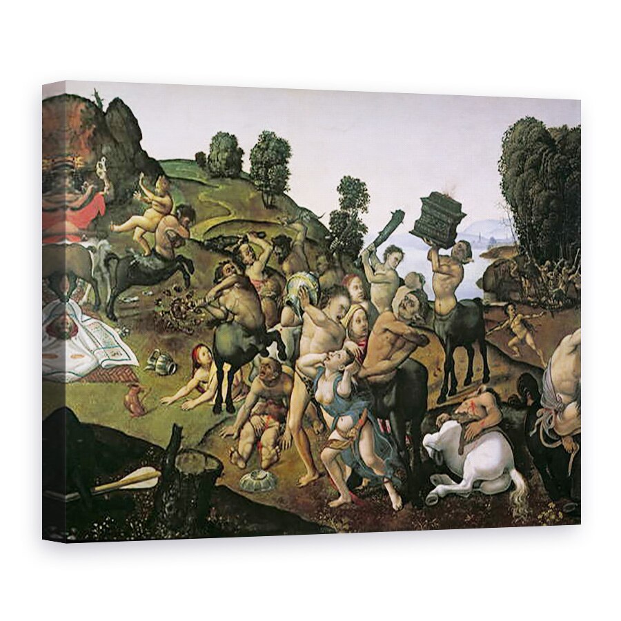 Tablou canvas - Piero di Cosimo - Lupta dintre lapiti si centauri detaliu al centaurilor care ataca lapitii c.1490, 60 x 80 cm