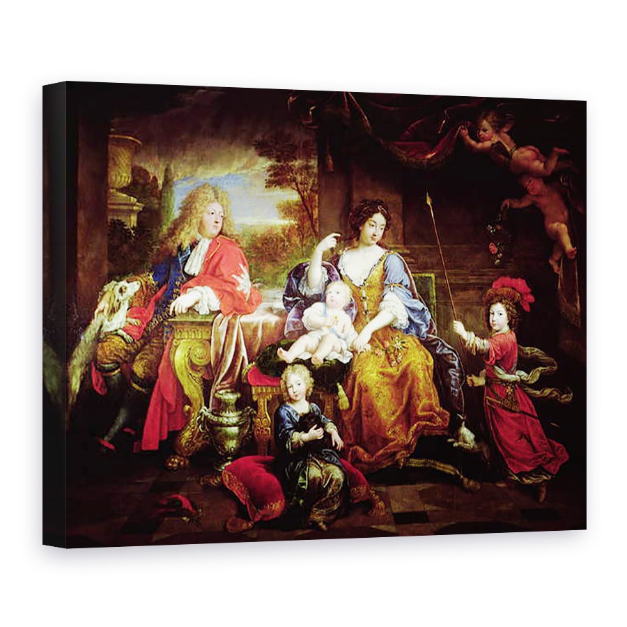 Tablou canvas - Pierre Mignard - Marele Delfin cu sotia si copiii sai, 60 x 80 cm