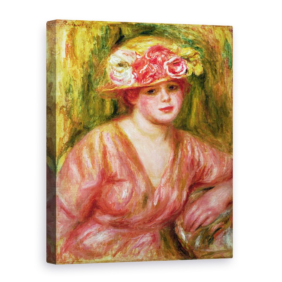 Tablou canvas - Pierre Auguste Renoir - Palaria de trandafir sau Portretul lui Lady Hessling, 75 x 100 cm
