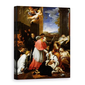 Tablou canvas - Pierre Mignard - Sfantul Charles Borromeo 1538-84 Administrarea sacramentului victimelor ciuma din Milano in 1576, 60 x 80 cm Tablou canvas - Pierre Mignard - Sfantul Charles Borromeo 1538-84 Administrarea sacramentului victimelor ciuma din Milano in 1576, 60 x 80 cm