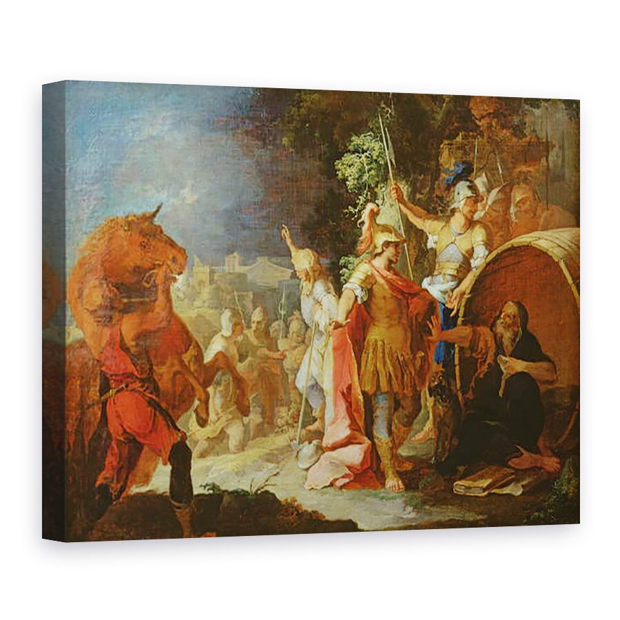 Tablou canvas - Pierre Paul Sevin - Alexandru cel Mare 356-323 i.Hr. si Diogene c.400-325 i.Hr., 60 x 80 cm