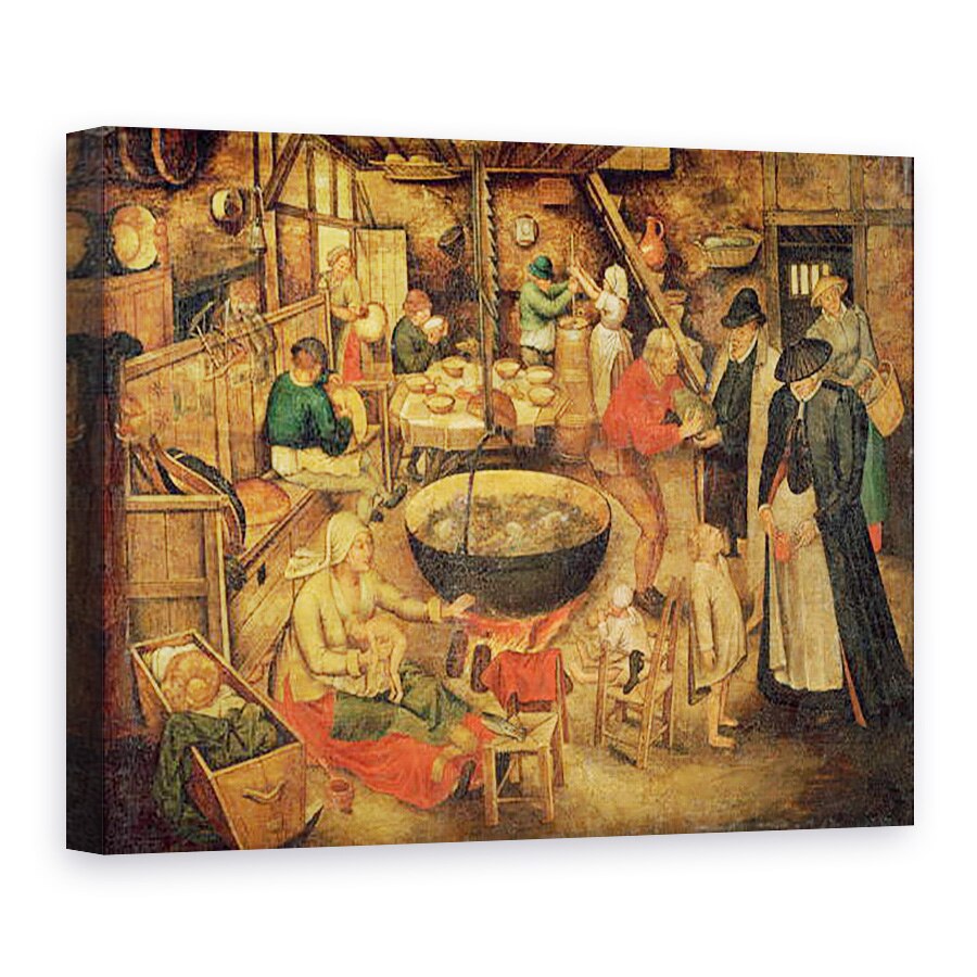 Tablou canvas - Pieter Bruegel the Elder - Interiorul unei ferme, 75 x 100 cm