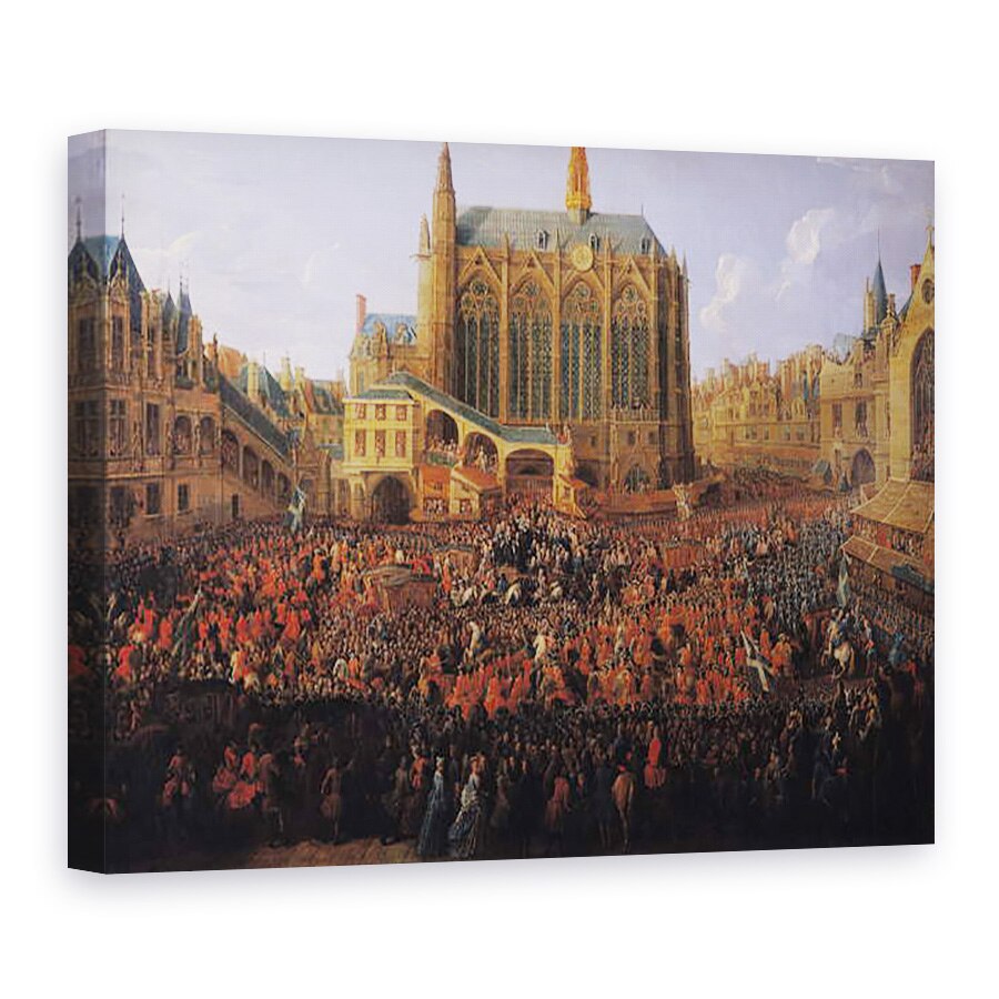Tablou canvas - Pierre-Denis Martin - Plecarea lui Ludovic al XV-lea 1710-74 din Sainte-Chapelle II, 75 x 100 cm