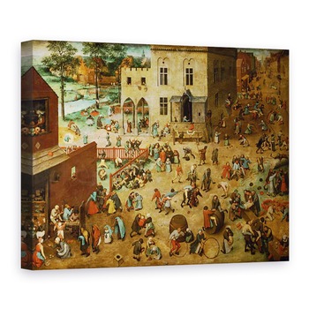 Tablou canvas - Pieter Bruegel the Elder - Jocuri pentru copii, 75 x 100 cm Tablou canvas - Pieter Bruegel the Elder - Jocuri pentru copii, 75 x 100 cm
