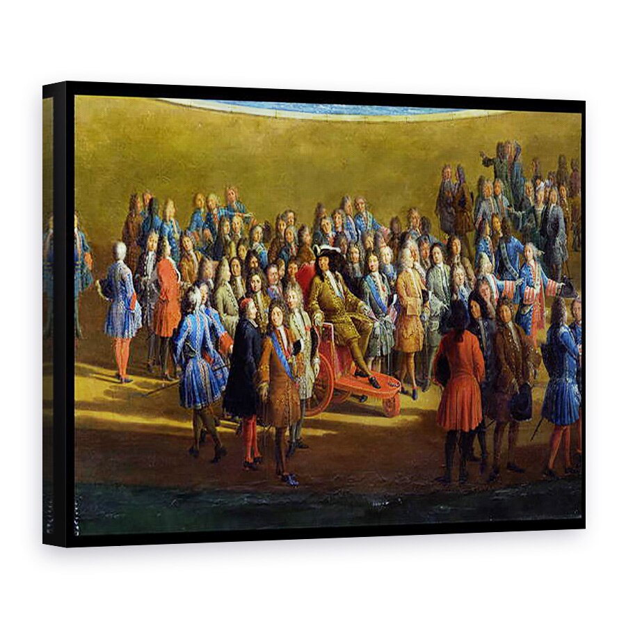 Tablou canvas - Pierre-Denis Martin - Vedere de Bassin dApollon in gradinile de la Versailles, detaliu Ludovic al XIV-lea 1638-1715 si curtea sa, 75 x 100 cm