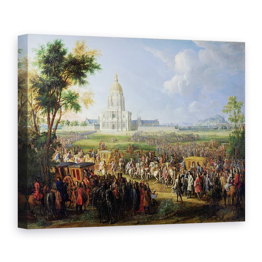 Tablou canvas - Pierre-Denis Martin - Ludovic al XIV-lea 1638-1715 si anturajul sau in vizita la Les Invalides, 75 x 100 cm