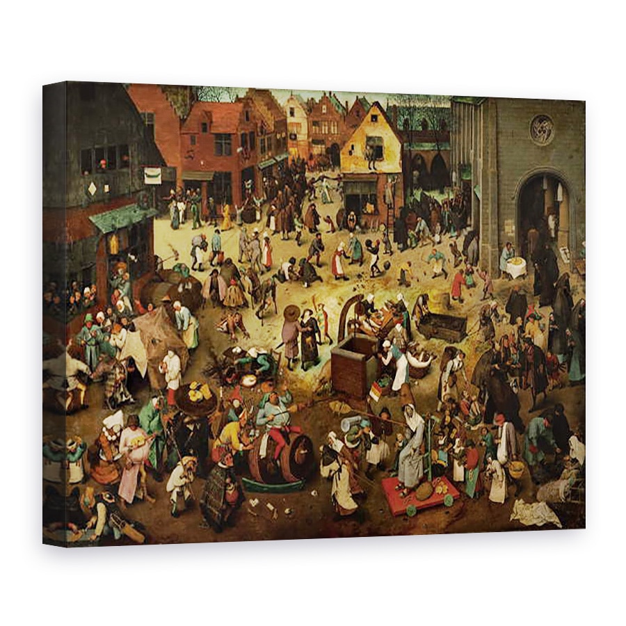 Tablou canvas - Pieter Bruegel the Elder - Lupta intre carnaval si Postul Mare, 75 x 100 cm