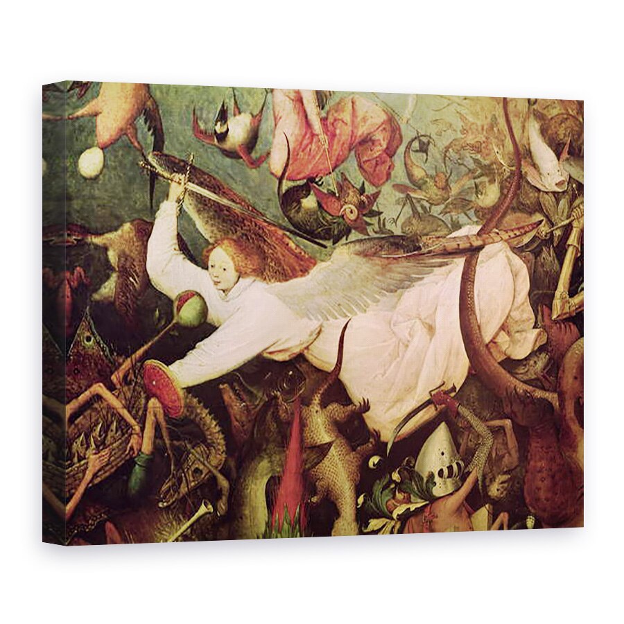 Tablou canvas - Pieter Bruegel the Elder - Caderea ingerilor Rebel, detaliu al ingerului pe partea stanga, 75 x 100 cm