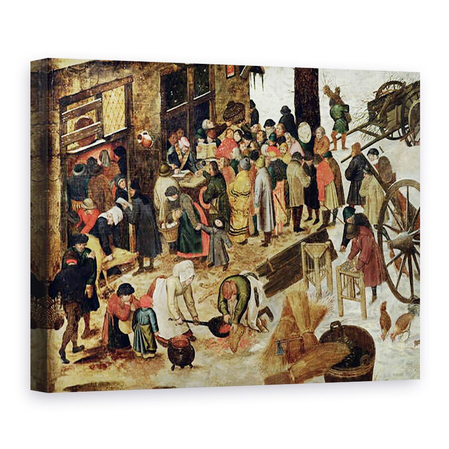 Tablou canvas - Pieter Brueghel the Younger - Plata zeciuiala, sau recensamantul din Betleem, detalii, 75 x 100 cm