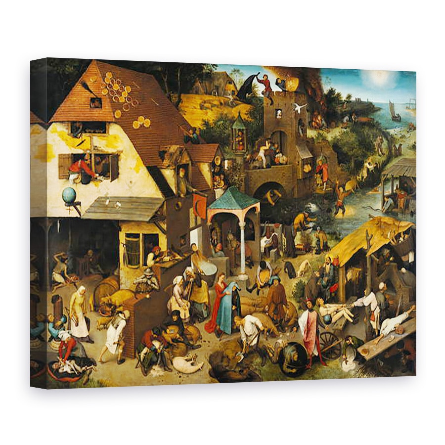 Tablou canvas - Pieter Bruegel the Elder - Proverbe olandeze, 75 x 100 cm