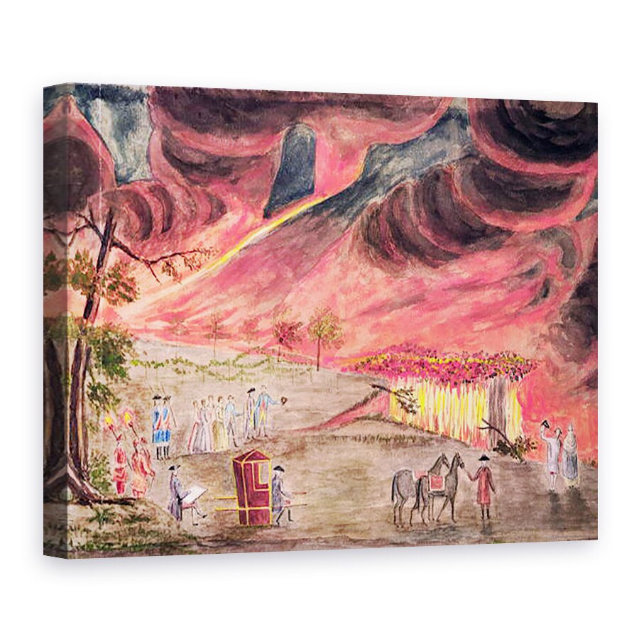 Tablou canvas - Pietro Fabris - Sir William Hamilton 1730-1803 Studiind eruptia Vezuviului in 1771, 75 x 100 cm