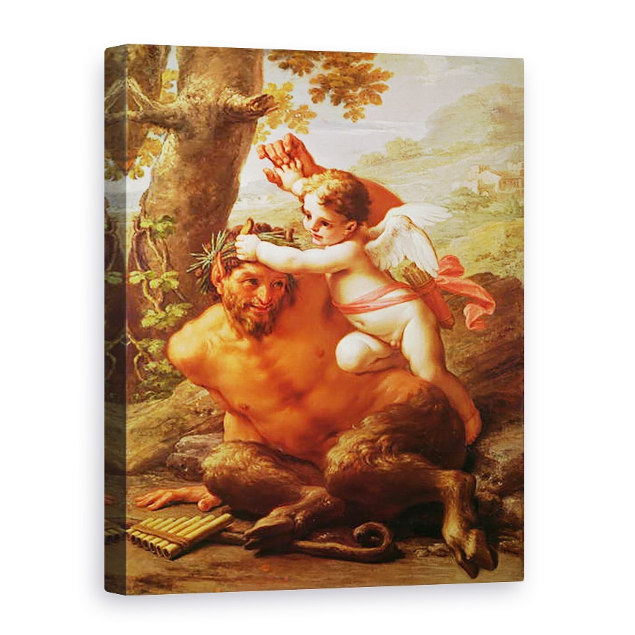 Tablou canvas - Pietro da Cortona - Cupidon si tigaie, 75 x 100 cm