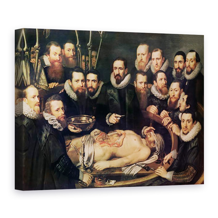 Tablou canvas - Pieter van Miereveld - Lectia de anatomie a doctorului Willem van der Meer din Delft, 75 x 100 cm