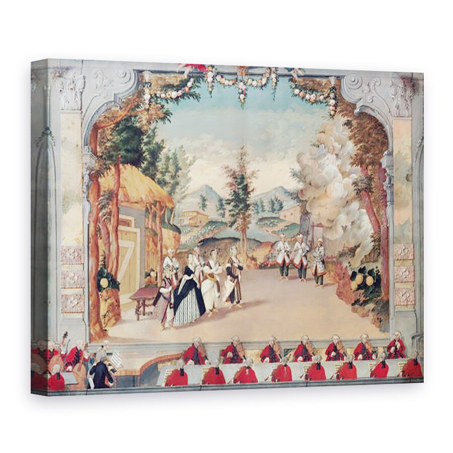 Tablou canvas - Pietro Travaglia - Joseph Haydn 1732-1809 la primul spectacol al operei sale LIncontro Improvviso in teatrul Esterhazy, 75 x 100 cm