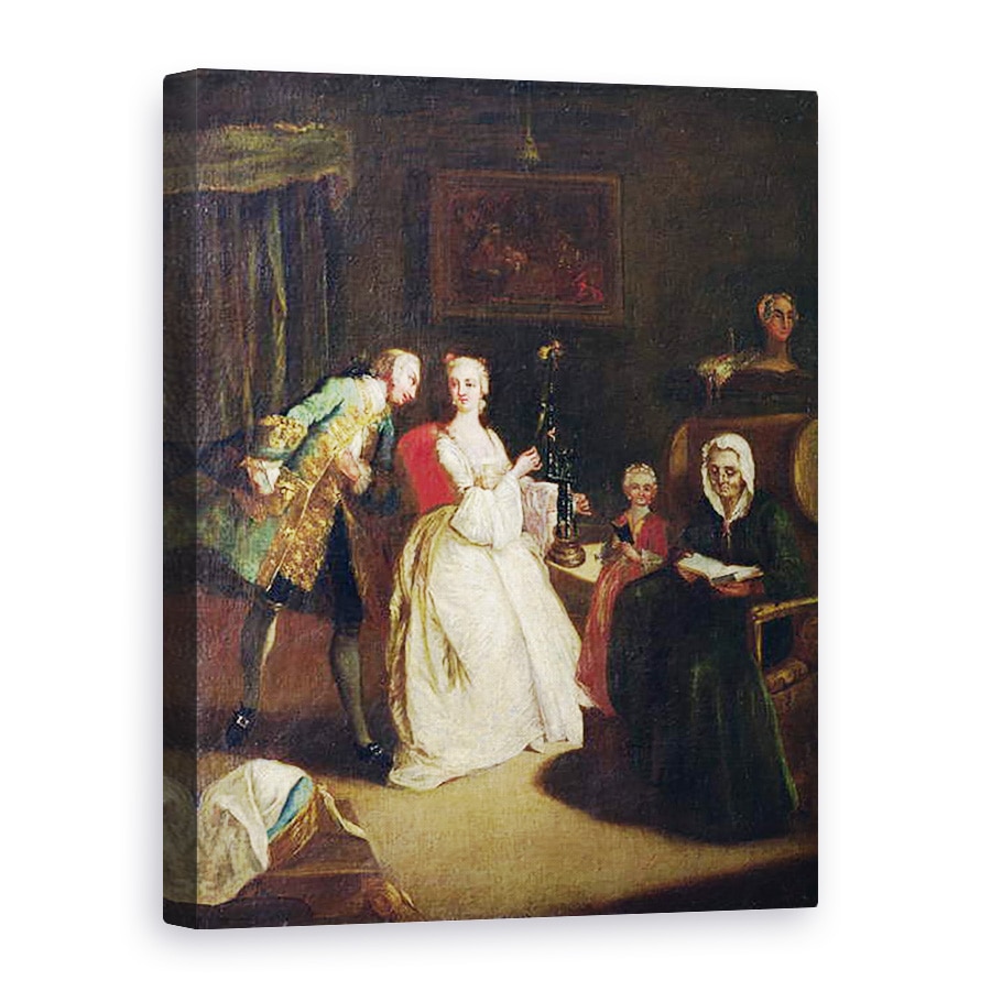 Tablou canvas - Pietro Longhi - Declaratia de dragoste, 75 x 100 cm