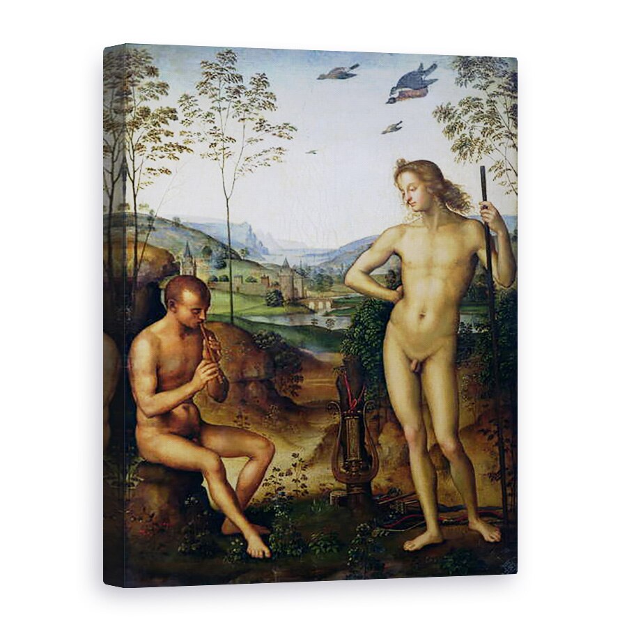 Tablou canvas - Pietro Perugino - Apollo si pastorul Daphnis?, 75 x 100 cm