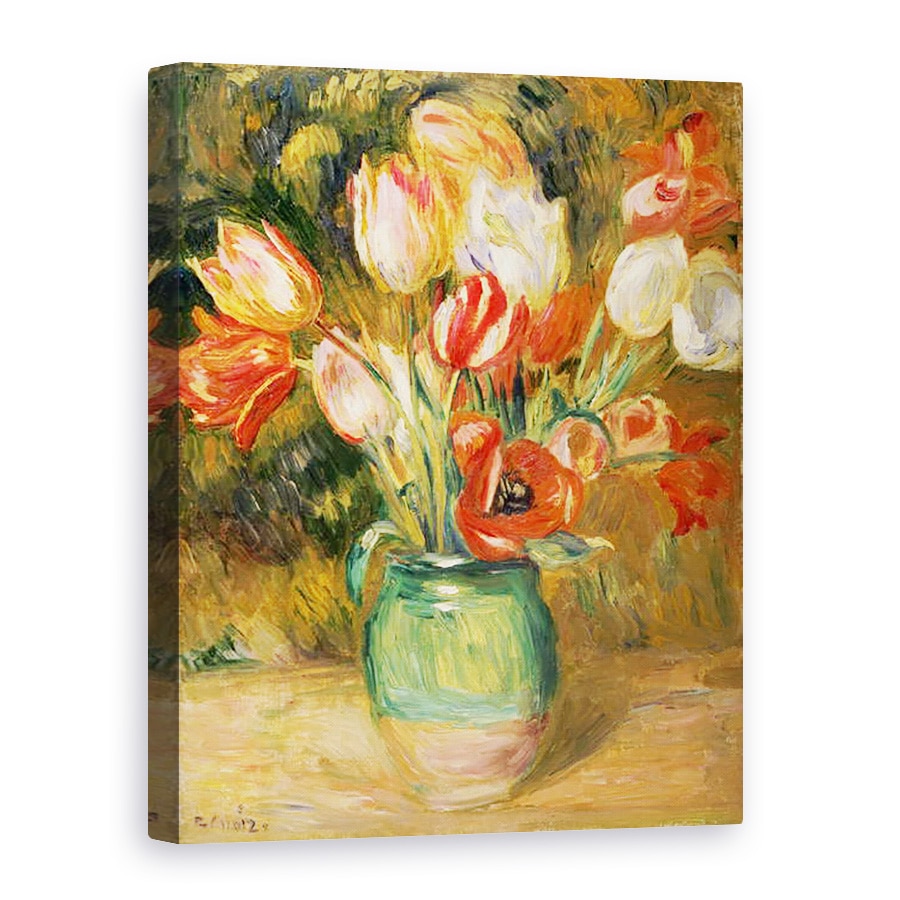 Tablou canvas - Pierre Auguste Renoir - Lalele intr-o vaza, 75 x 100 cm