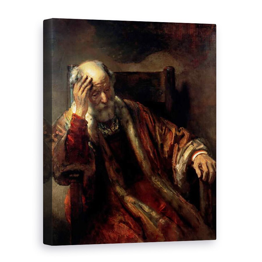 Tablou canvas - Rembrandt Harmensz. van Rijn - Un batran intr-un fotoliu, 60 x 80 cm