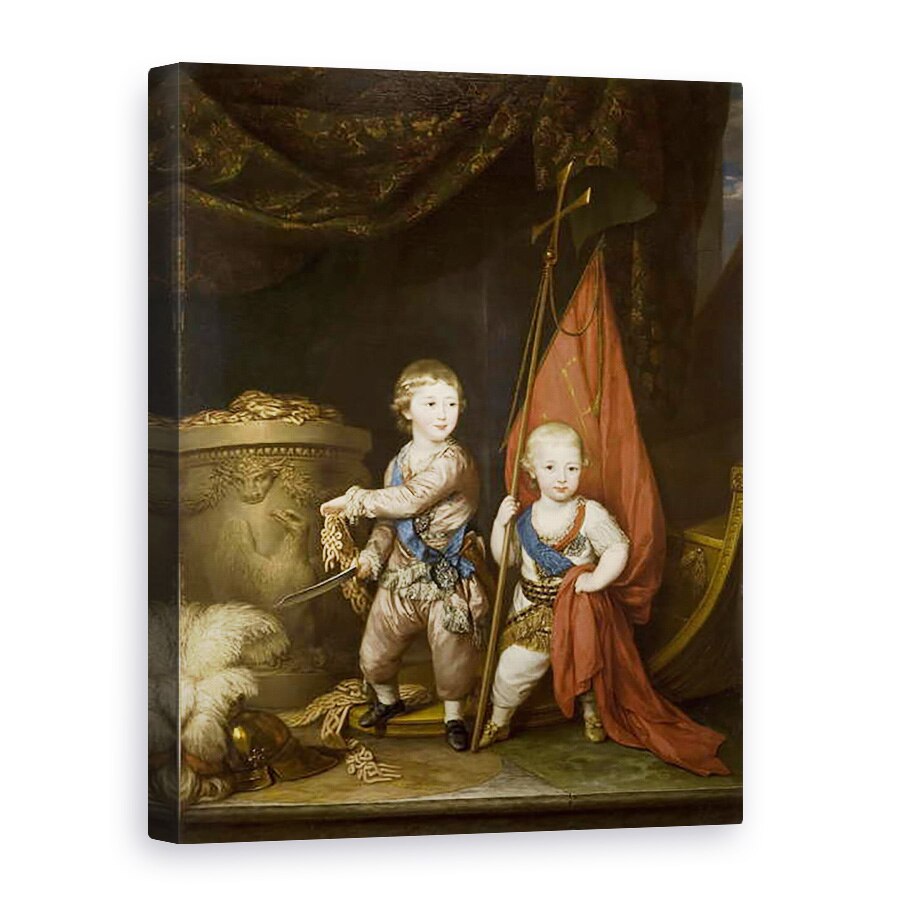 Tablou canvas - Richard Brompton - Portretul Marelui Duci Alexandru Pavlovici si Constantin Pavlovici, ca copii, 75 x 100 cm