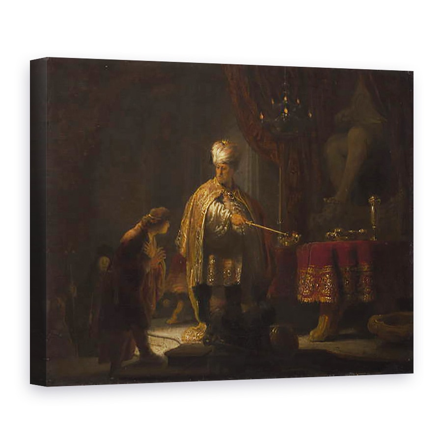 Tablou canvas - Rembrandt Harmensz van Rijn - Daniel si Cirus inaintea Idolului Bel, 60 x 80 cm