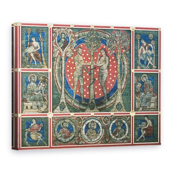 Tablou canvas - Scoala germana - Adam si Eva, detaliu din tavanul pictat Copacul lui Isus, flancat de evanghelisti, profeti si raurile Paradisului, 50 x 70 cm Tablou canvas - Scoala germana - Adam si Eva, detaliu din tavanul pictat Copacul lui Isus, flancat de evanghelisti, profeti si raurile Paradisului, 50 x 70 cm