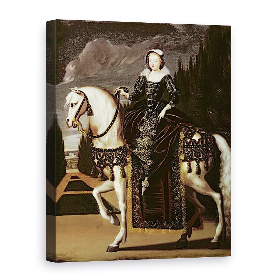 Tablou canvas - Scoala franceza - Portretul ecvestru al Mariei de Medici 1573-1642, 75 x 100 cm