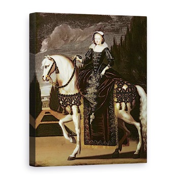 Tablou canvas - Scoala franceza - Portretul ecvestru al Mariei de Medici 1573-1642, 50 x 70 cm Tablou canvas - Scoala franceza - Portretul ecvestru al Mariei de Medici 1573-1642, 50 x 70 cm