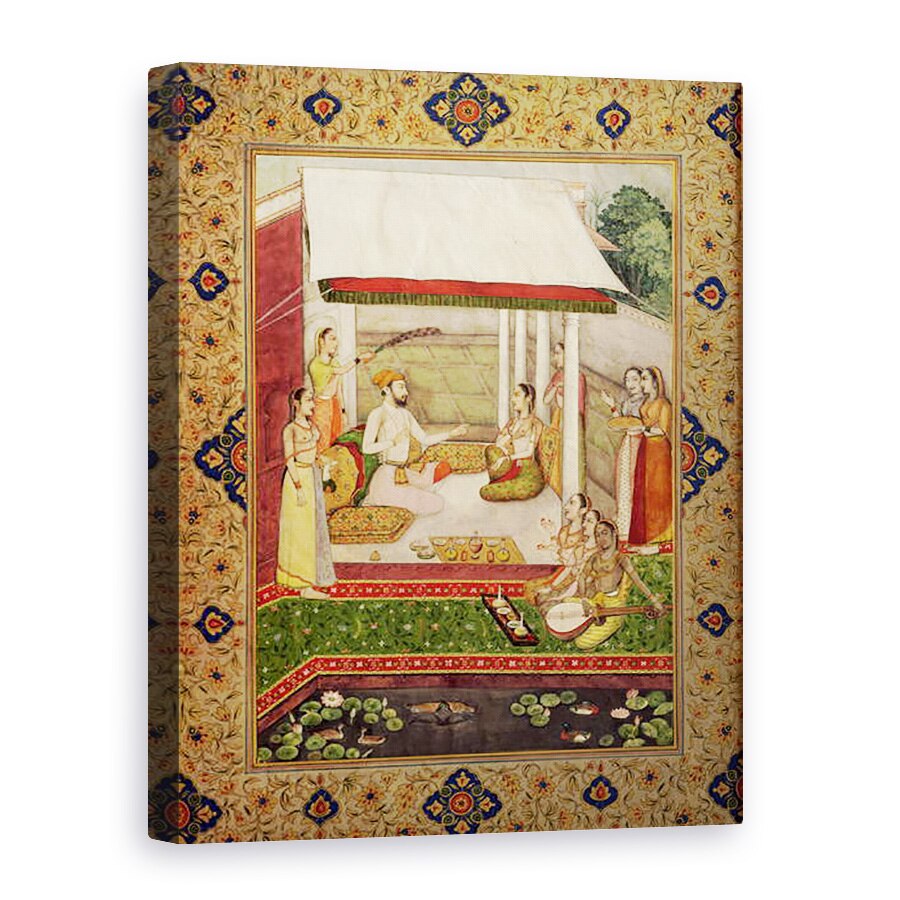 Tablou canvas - Scoala indiana - Un print si printesa ascultand muzica, 50 x 70 cm